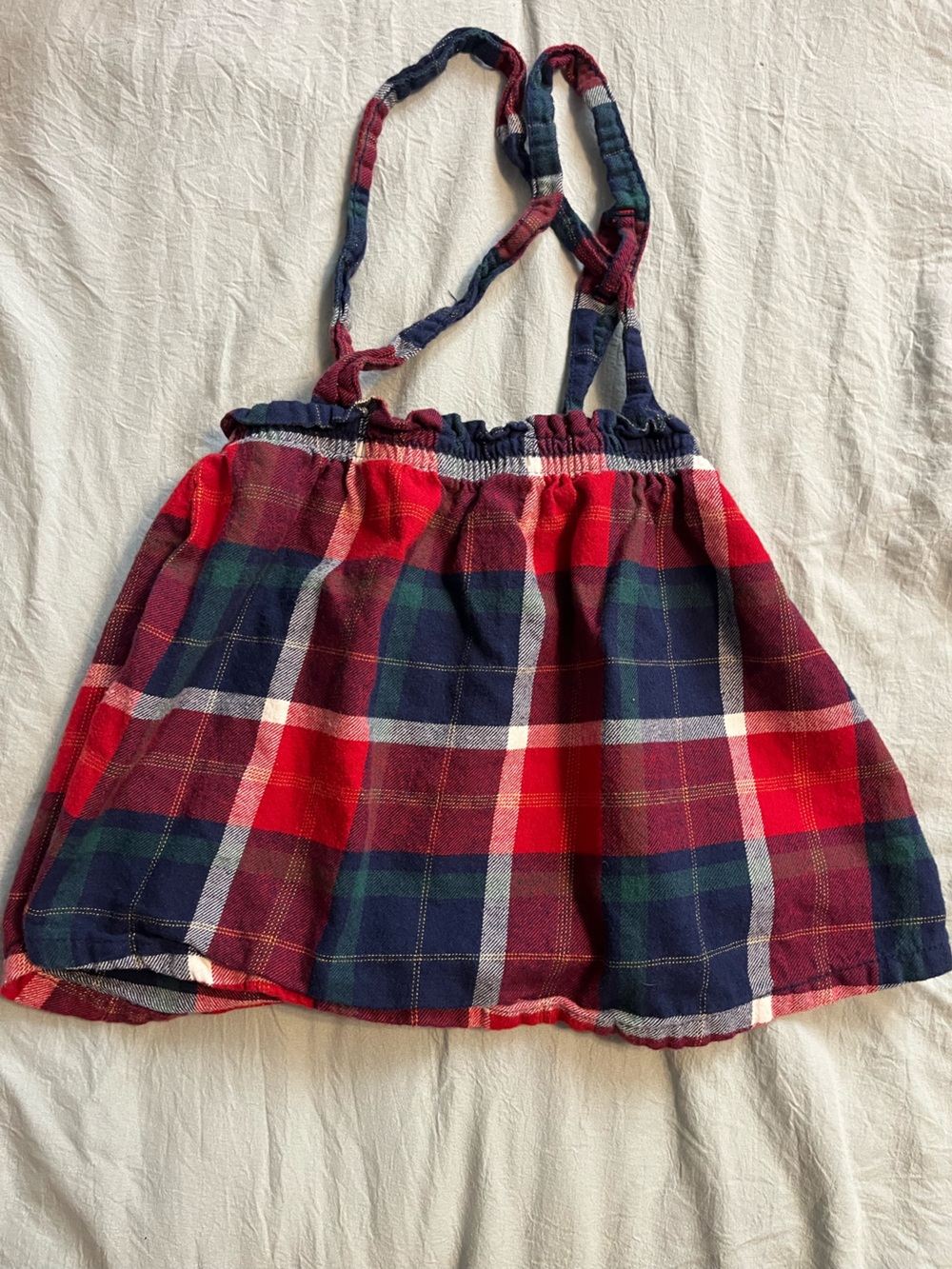 Carter's Red & Navy Plaid Suspender Skirt